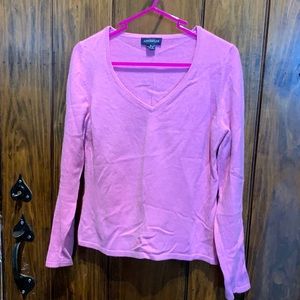 Pink v neck cashmere sweater